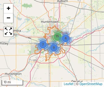 Area schools map
